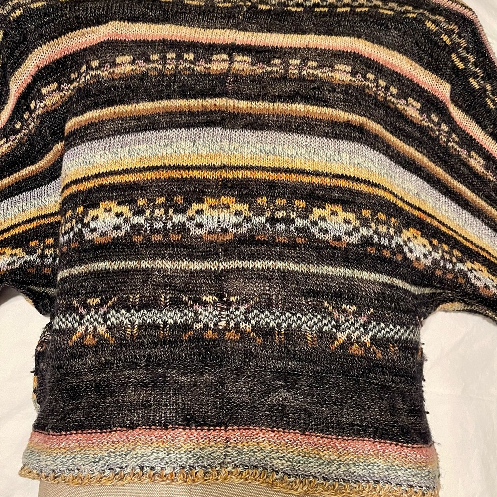 Free People Black and Brown Cardigan with Ornate Design - Picture 6 of 10
